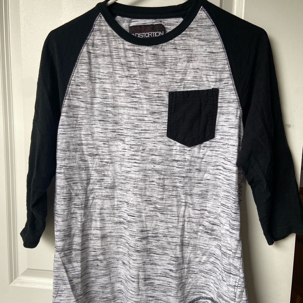 Black and white baseball tee